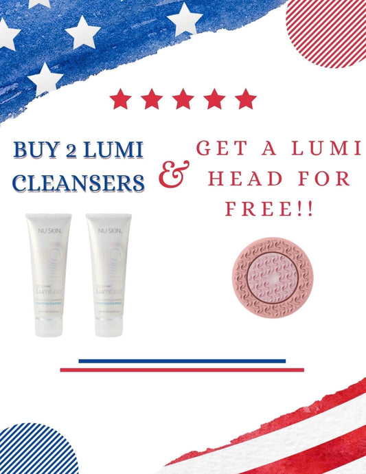 Buy 2 cleansers get Lumi head free